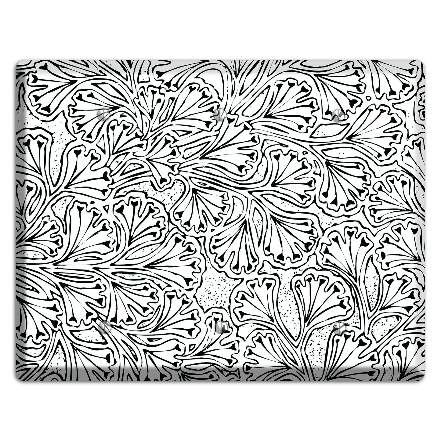 Deco Olive Interlocking Floral 3 Blank Wallplate