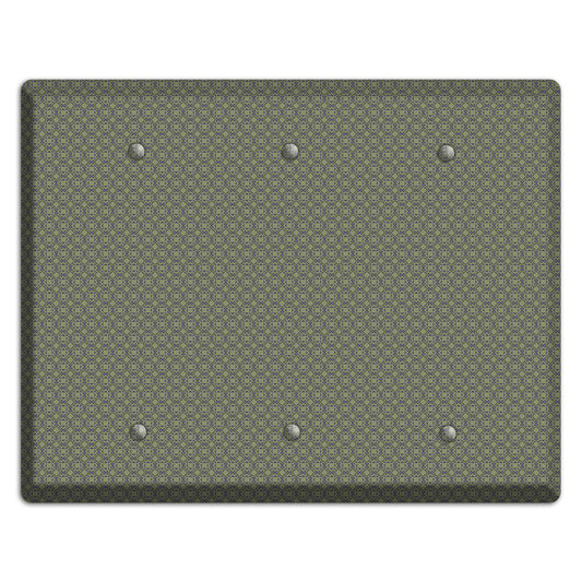 Multi Olive Foulard 3 Blank Wallplate