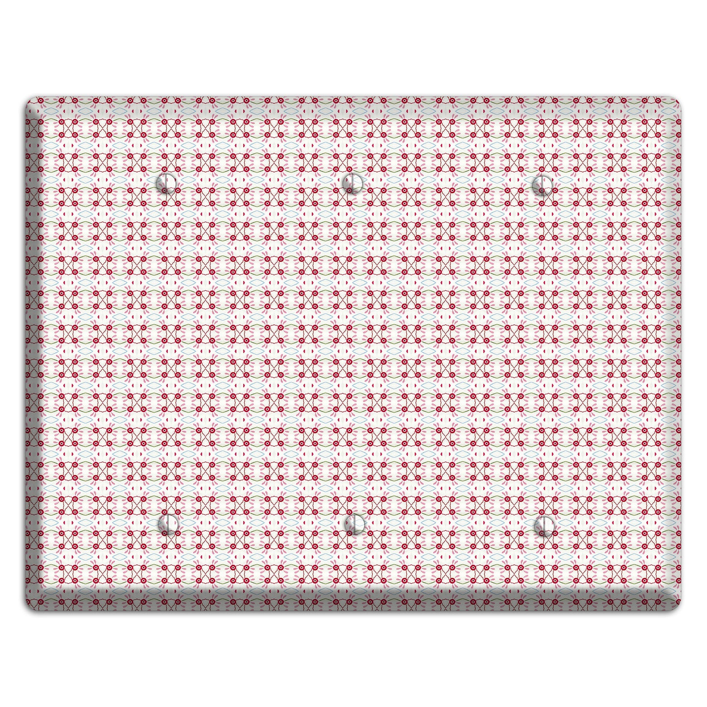 White with Red Ball and Stick Tapestry 3 Blank Wallplate