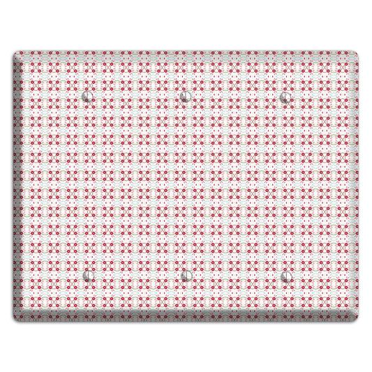 White with Red Ball and Stick Tapestry 3 Blank Wallplate