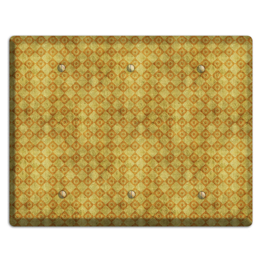 Mustard Diamond Circles 3 Blank Wallplate