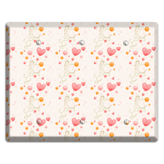 Bubbly Hearts 3 Blank Wallplate