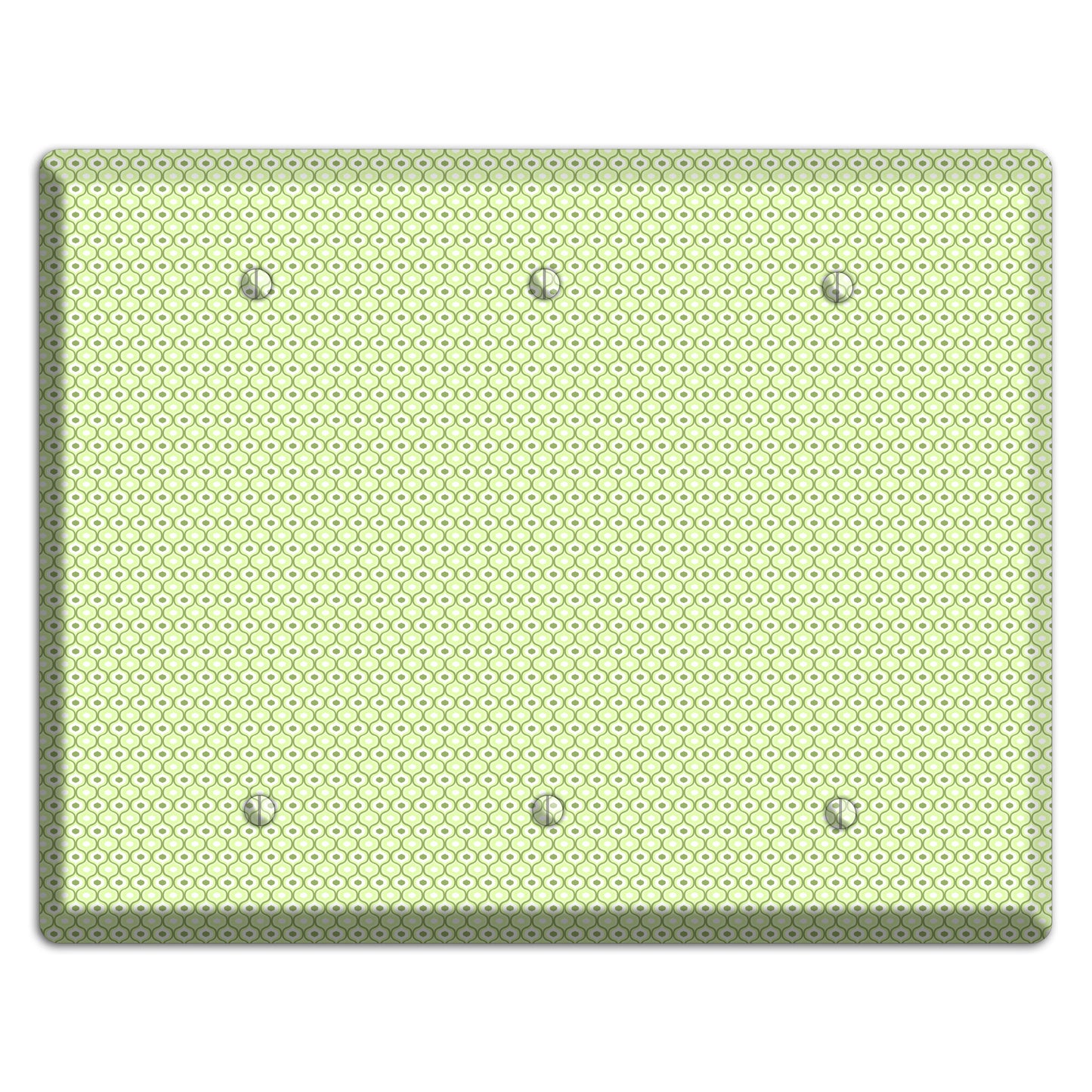 Multi Green Tiny Double Scallop 3 Blank Wallplate