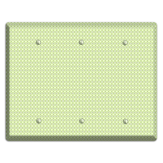 Multi Green Tiny Double Scallop 3 Blank Wallplate