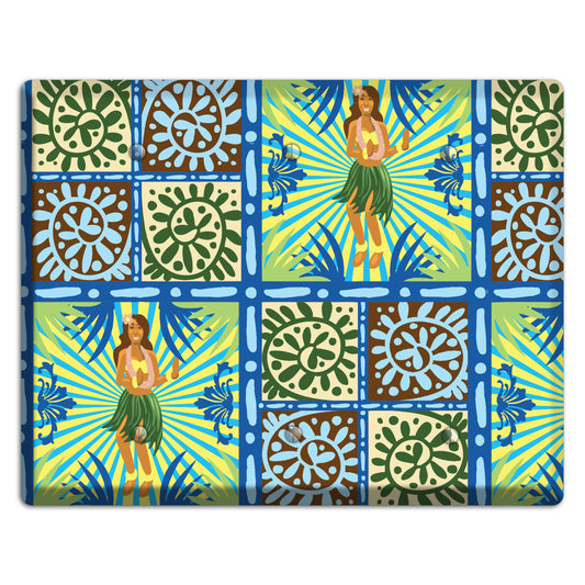 Blue and Green Hula 3 Blank Wallplate