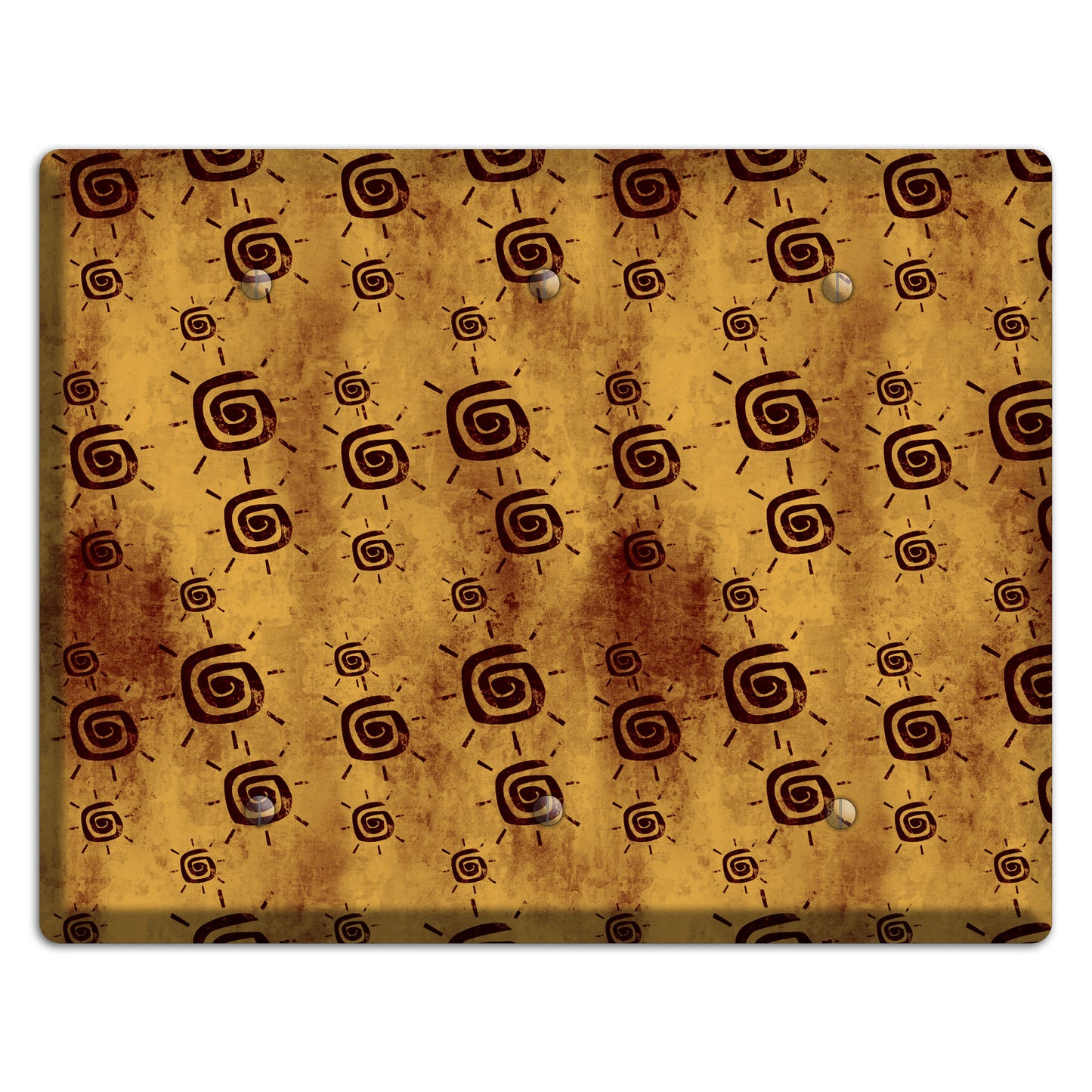 Mustard with Maroon Swirl 3 Blank Wallplate