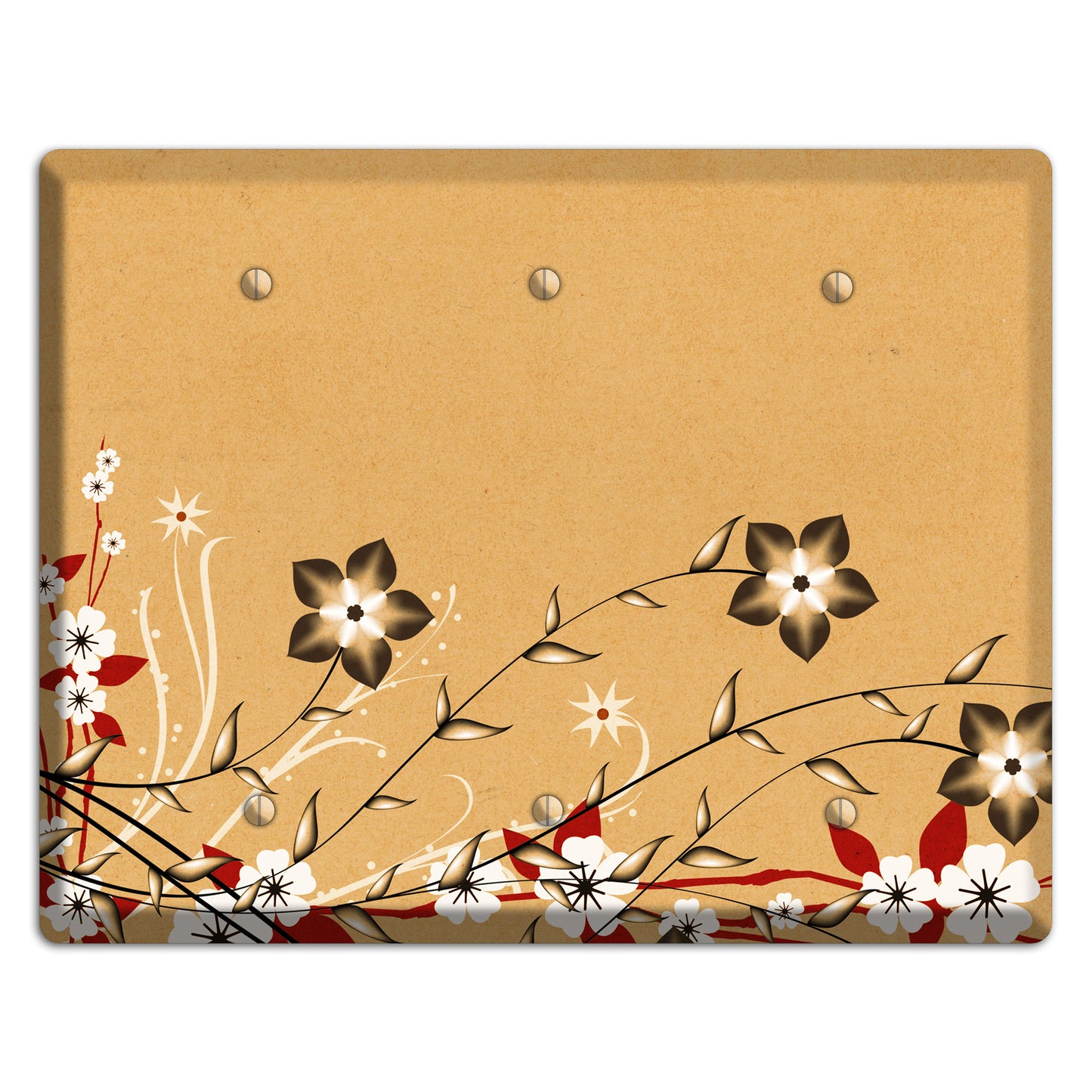 Delicate Red Flowers 2 3 Blank Wallplate