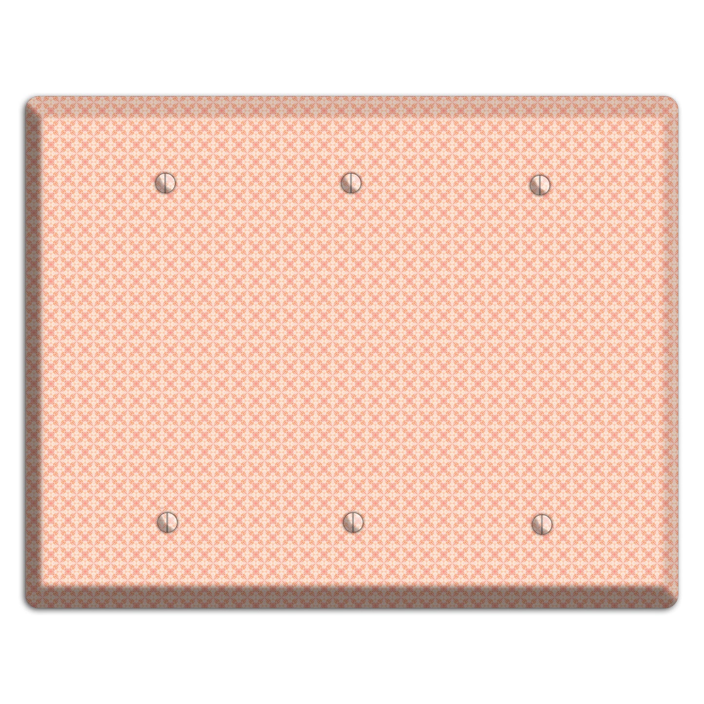 Peach Quatrefoil 3 Blank Wallplate