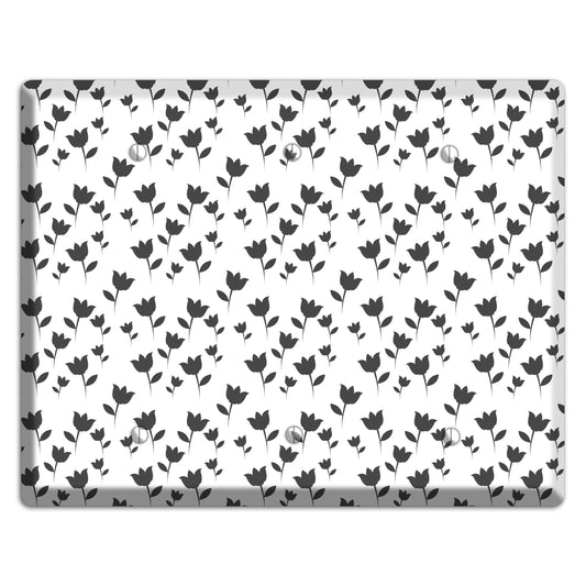 Black and White Tulips 3 Blank Wallplate