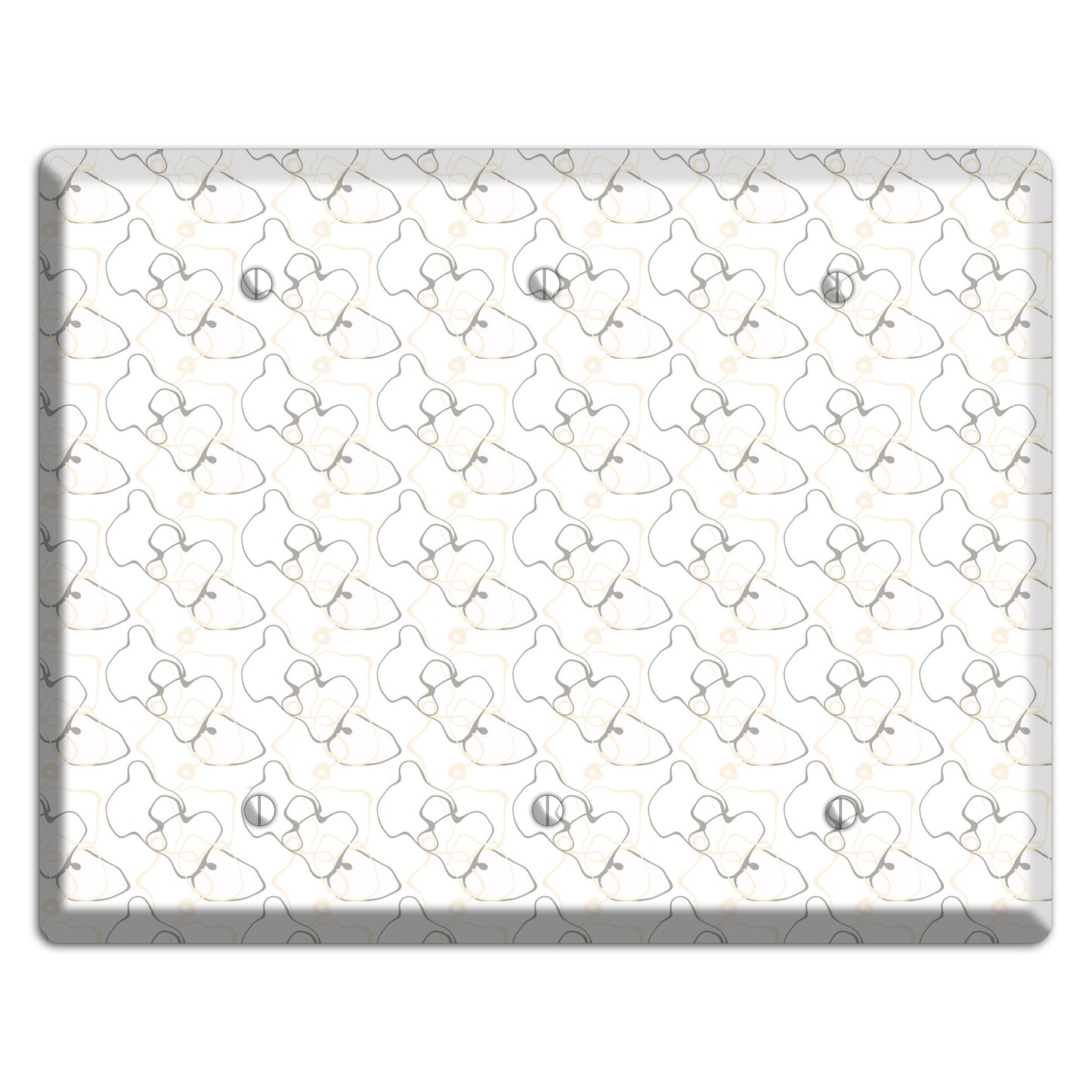 White with Irregular Circles 3 Blank Wallplate