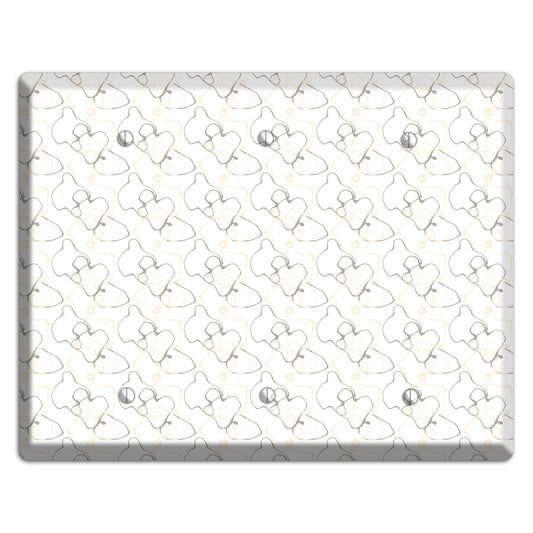 White with Irregular Circles 3 Blank Wallplate