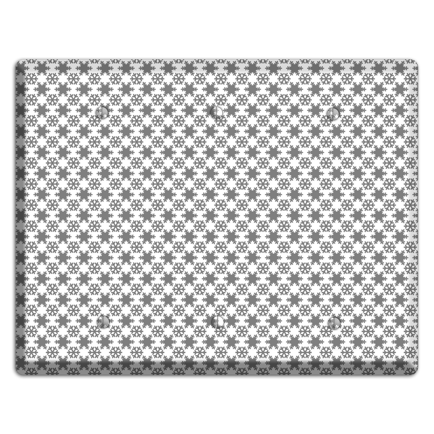 Grey Snowflakes 3 Blank Wallplate