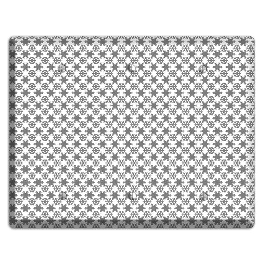 Grey Snowflakes 3 Blank Wallplate