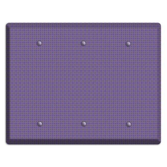 Multi Purple Tiled 3 Blank Wallplate