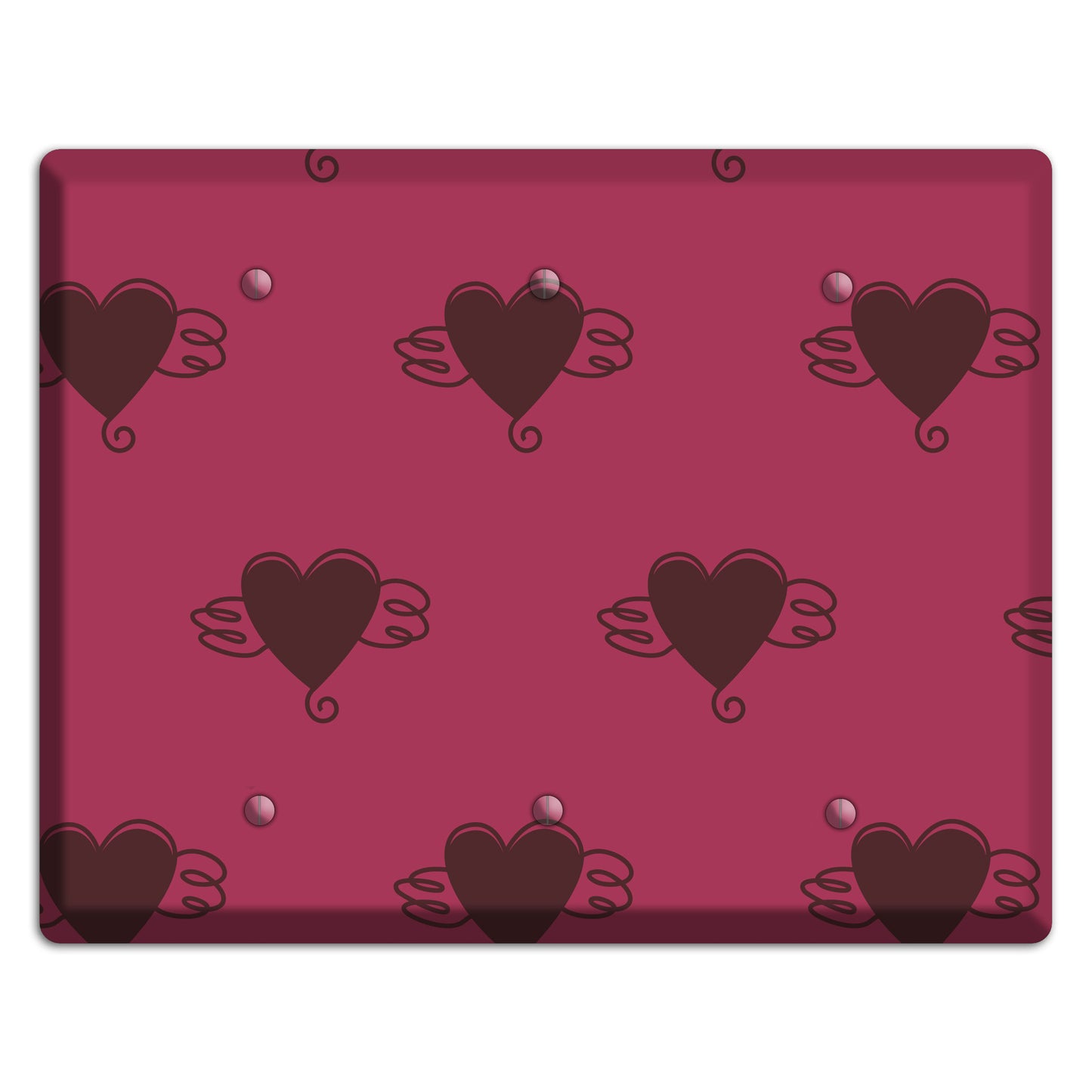 Fuschia Winged Hearts 2 3 Blank Wallplate