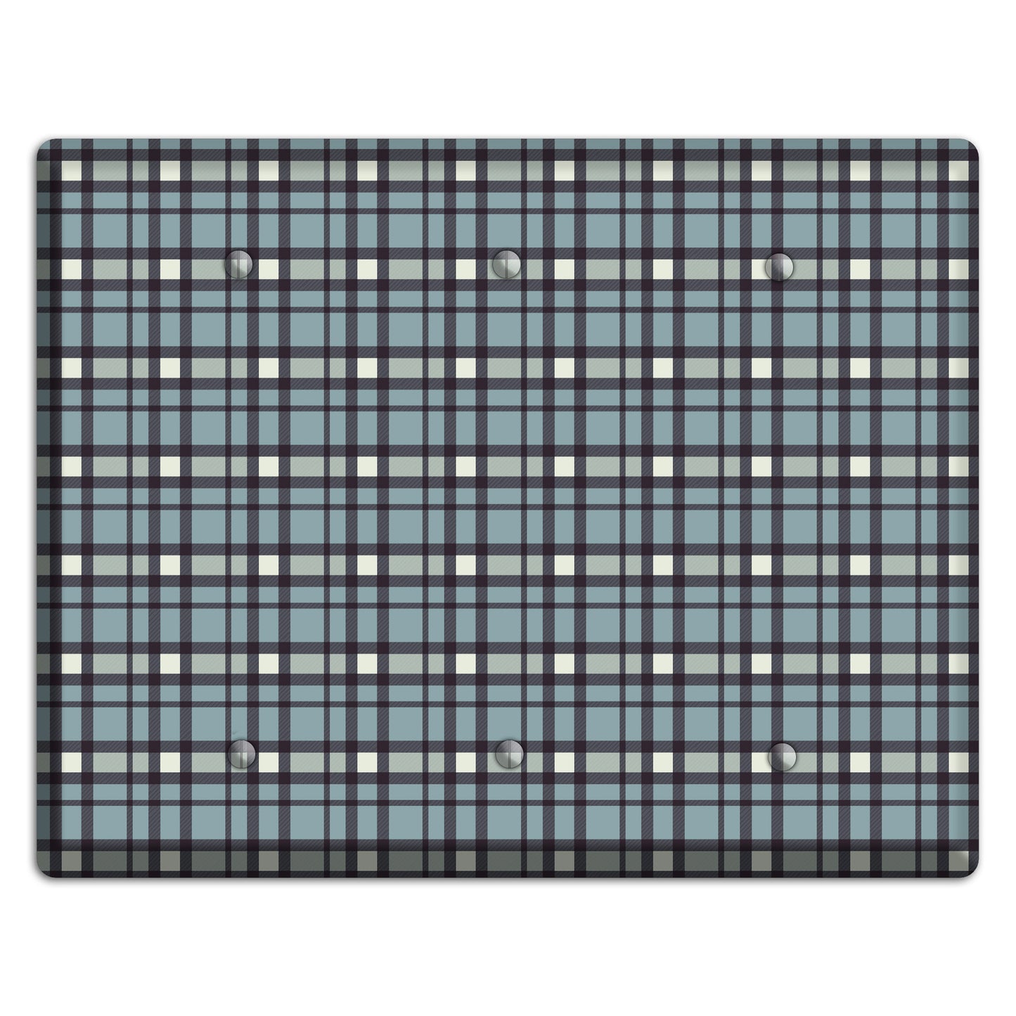 Dusty Blue Plaid 3 Blank Wallplate