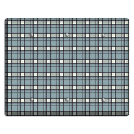 Dusty Blue Plaid 3 Blank Wallplate