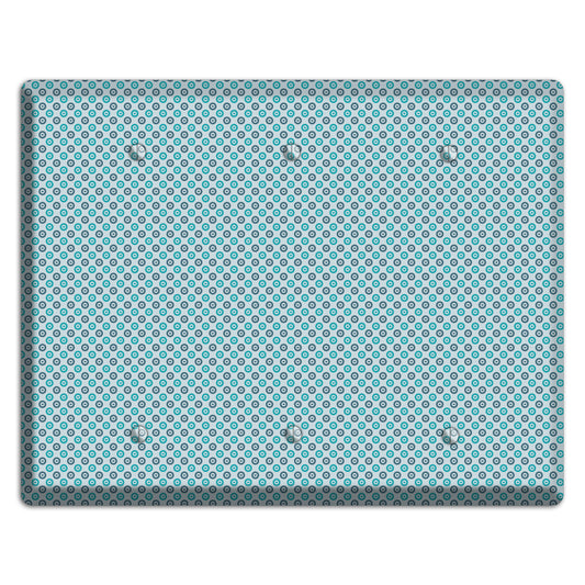 Turquoise and Blue Concentric Dots 3 Blank Wallplate