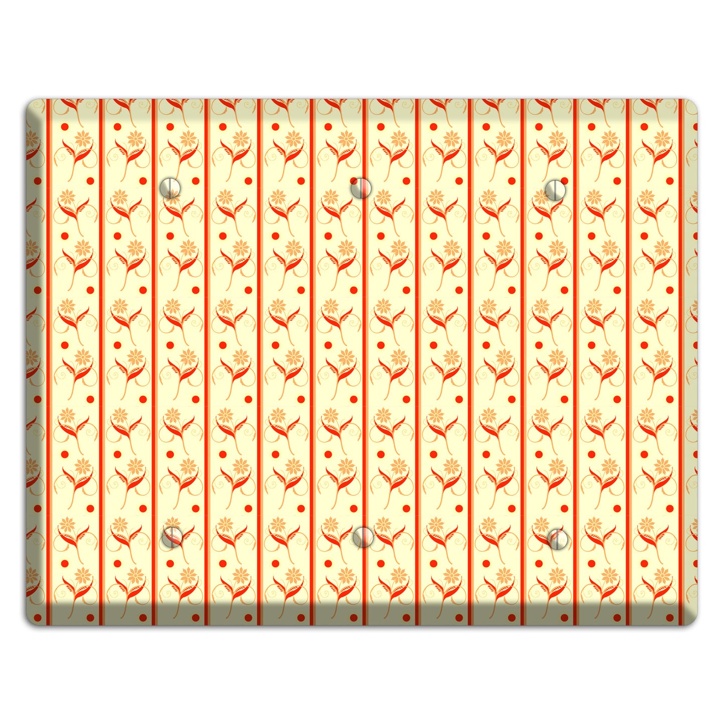 Yellow Floral Pattern 3 Blank Wallplate