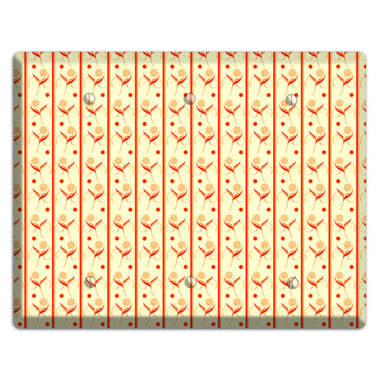 Yellow Floral Pattern 3 Blank Wallplate