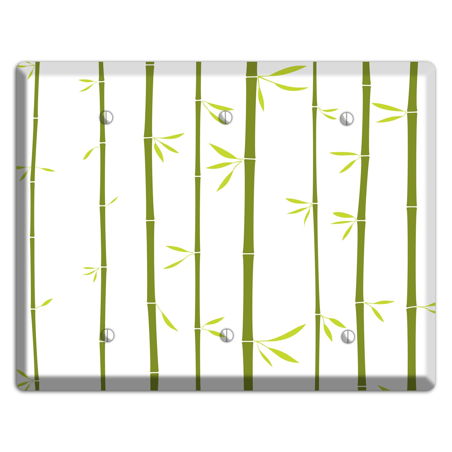 Green And White Bamboo 3 Blank Wallplate