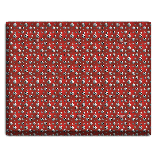 Red with Soccer Balls 3 Blank Wallplate