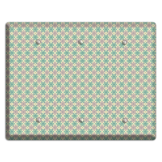 Large Green and Lavender Foulard 3 Blank Wallplate