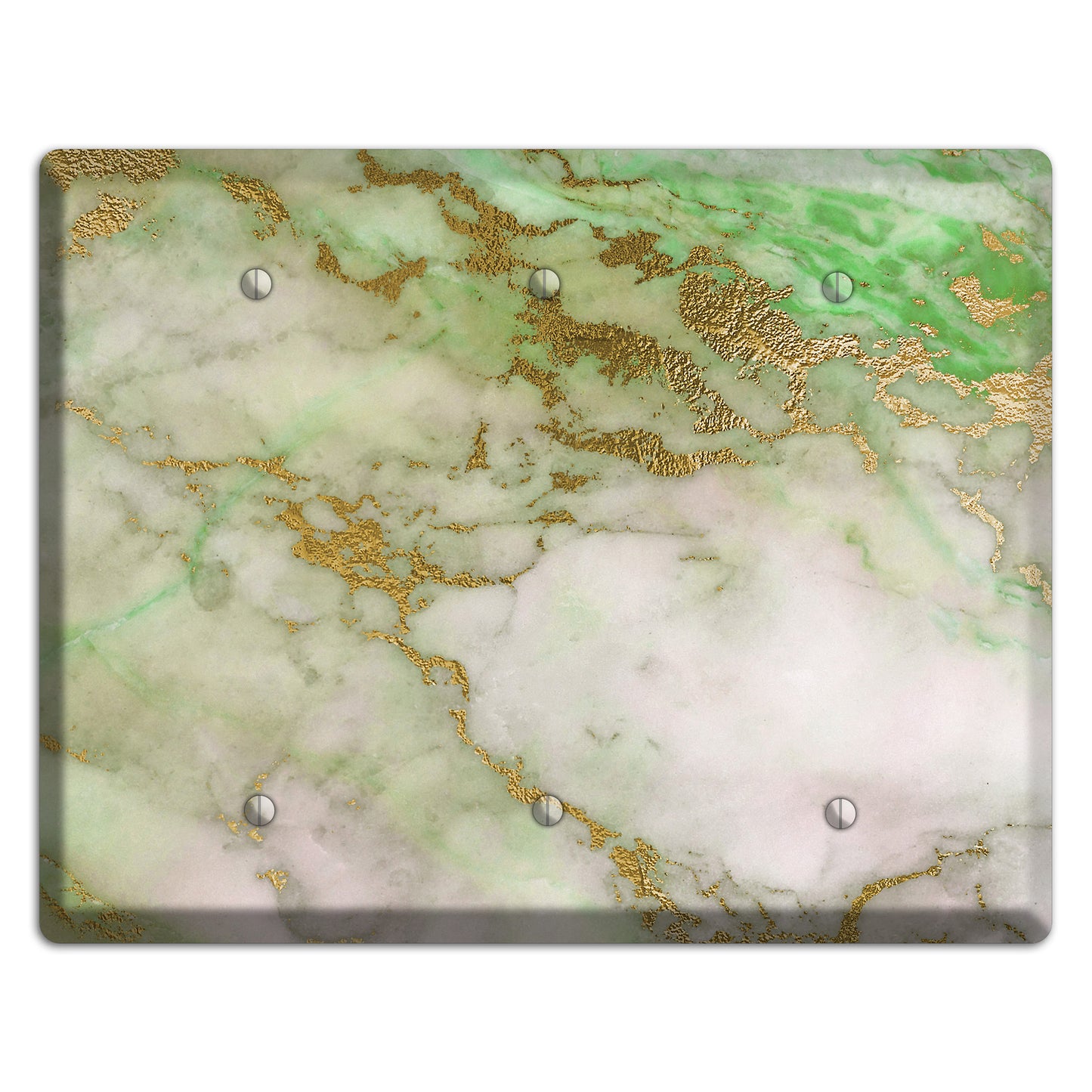 Swamp Green Marble 3 Blank Wallplate