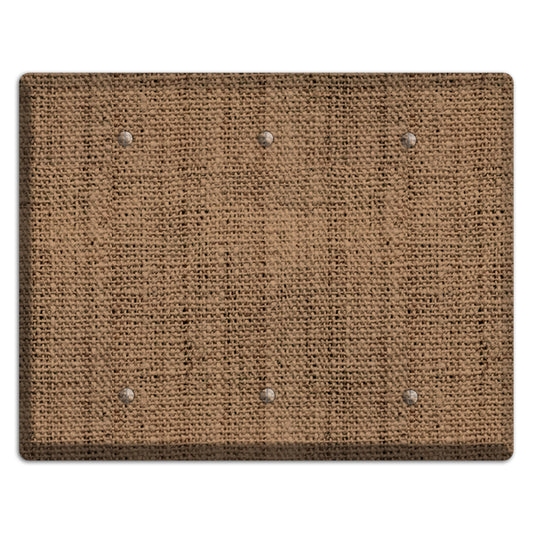 Beaver Burlap 3 Blank Wallplate