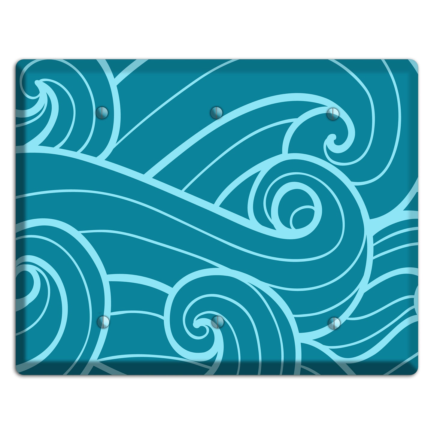 Abstract Curl Turquois 3 Blank Wallplate