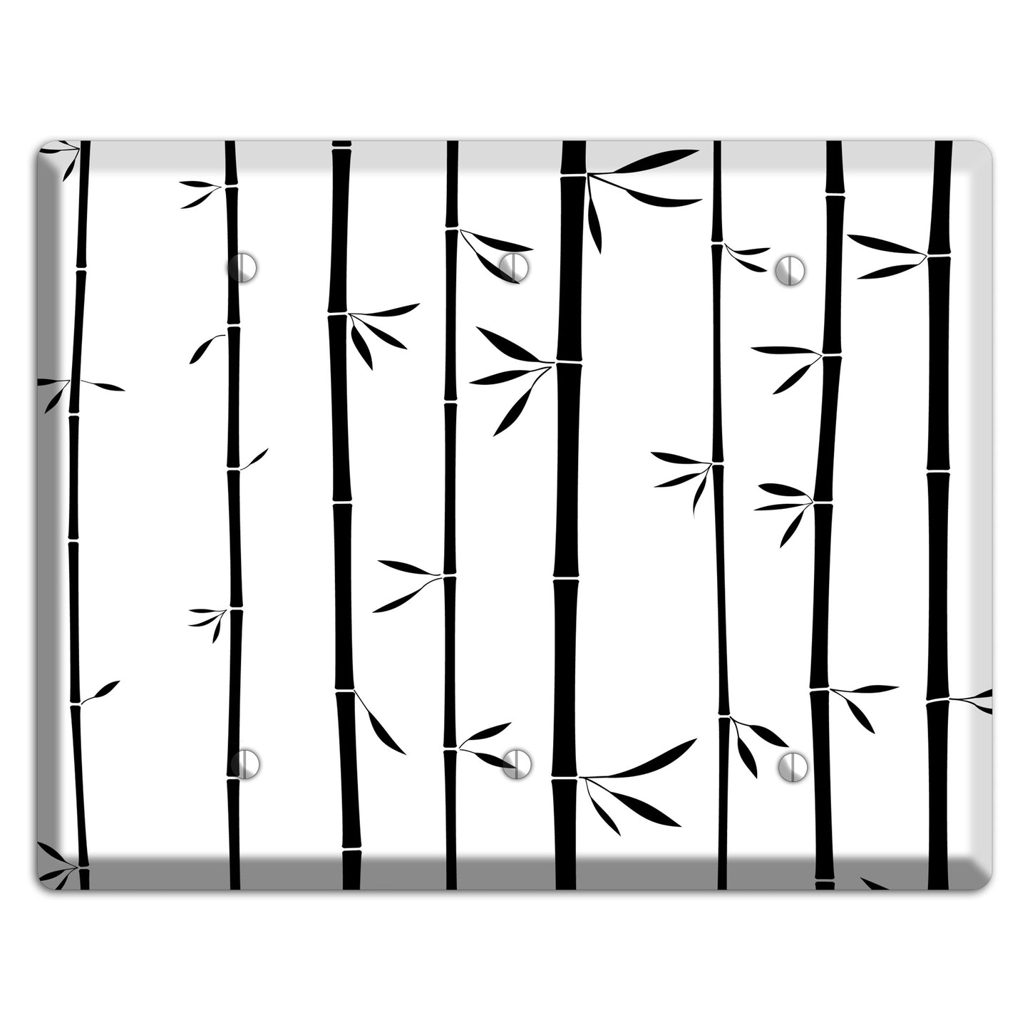 Black and White Bamboo 3 Blank Wallplate