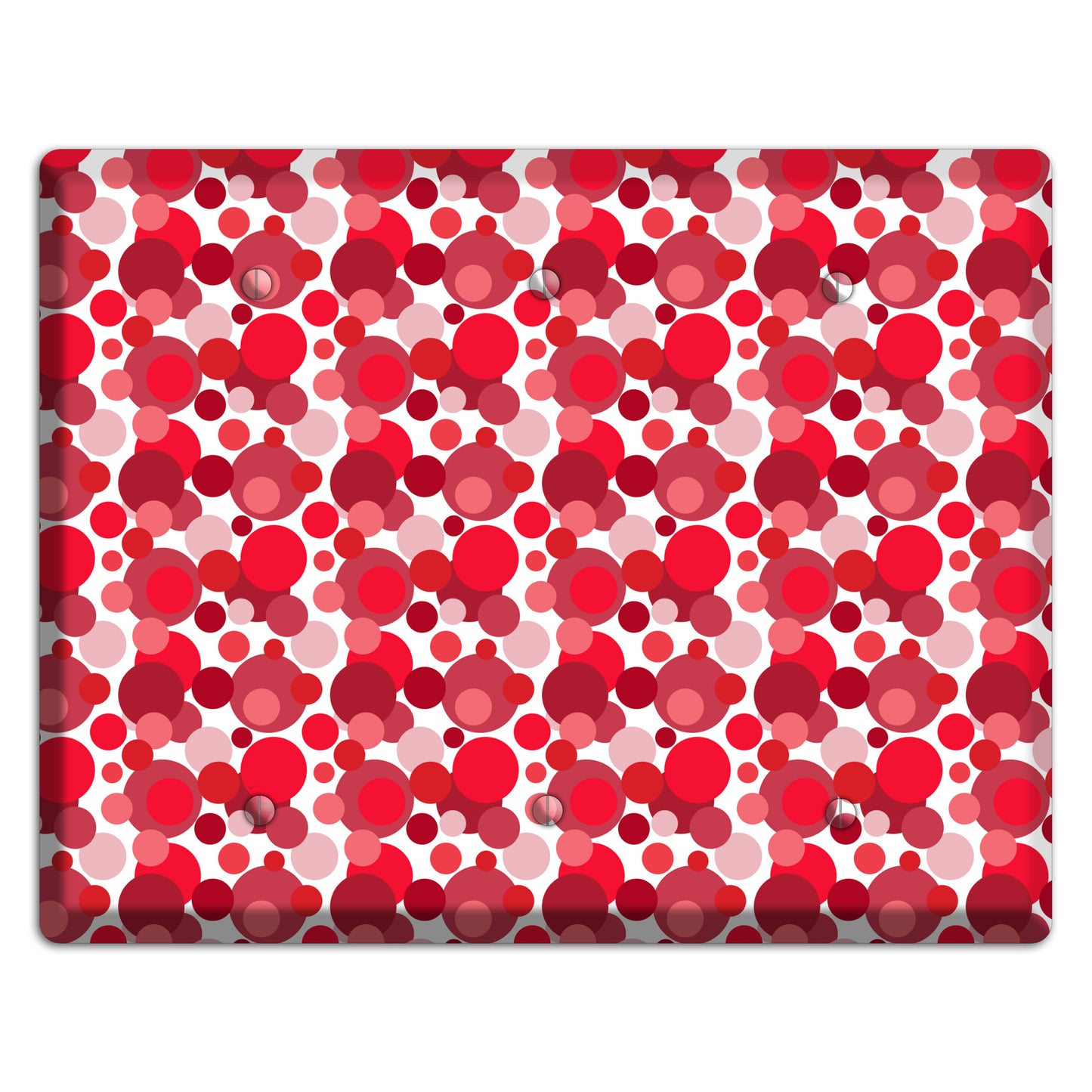 Multi Red Bubble Dots 3 Blank Wallplate