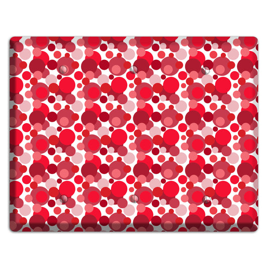 Multi Red Bubble Dots 3 Blank Wallplate