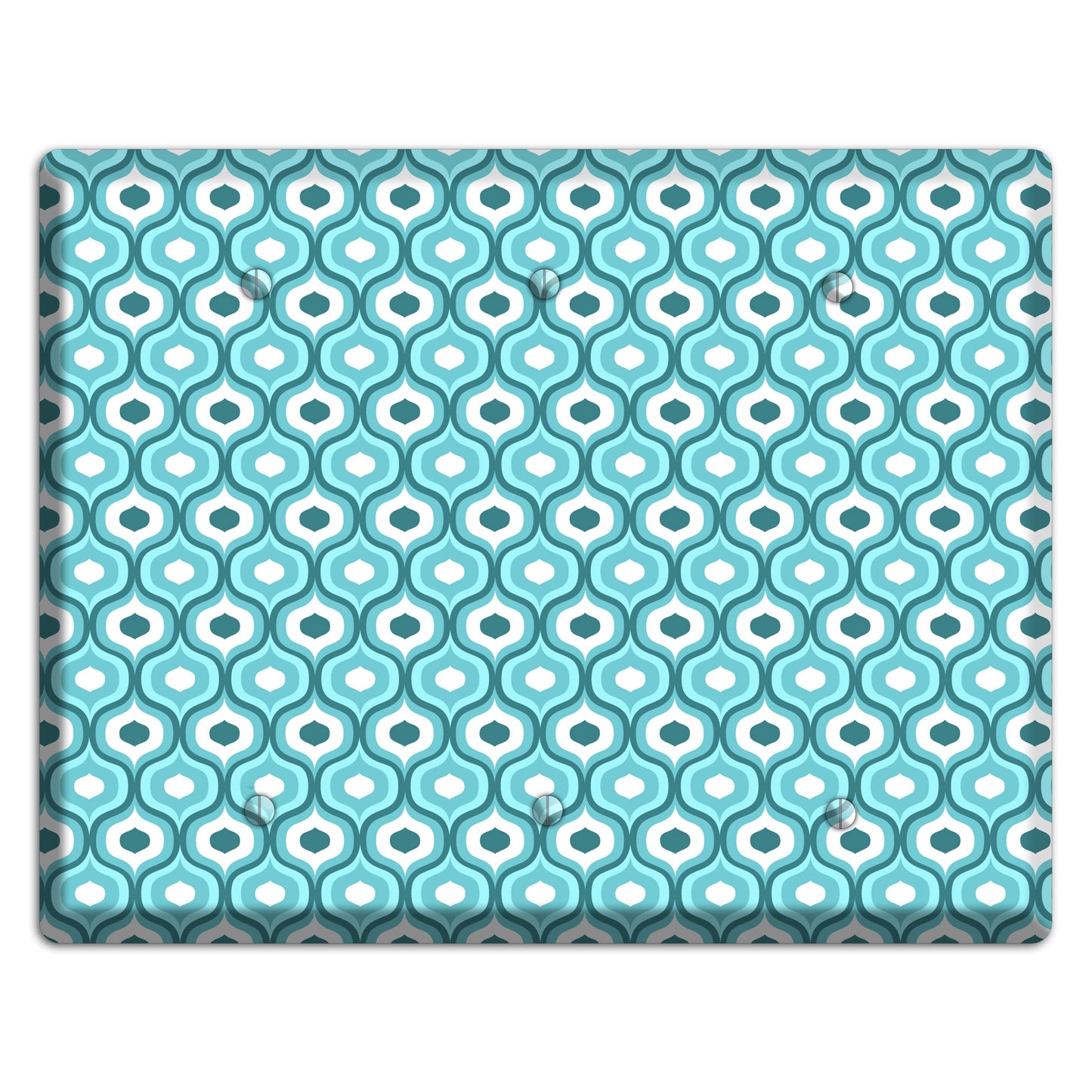 Multi Turquoise Double Scallop 2 3 Blank Wallplate