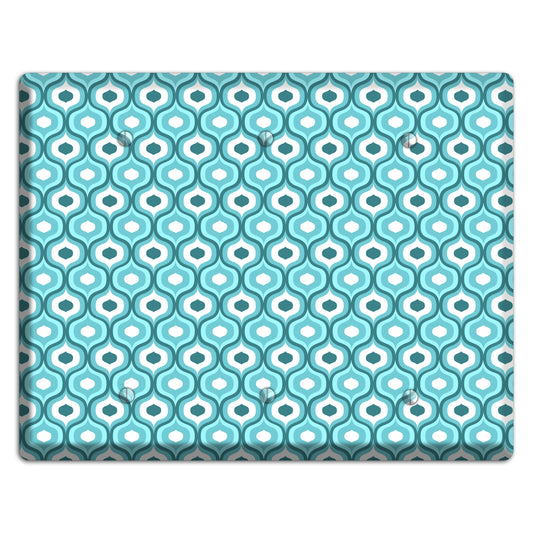 Multi Turquoise Double Scallop 2 3 Blank Wallplate