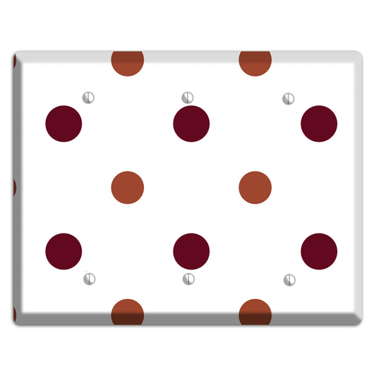 Multi Brown Medium Polka Dots 3 Blank Wallplate