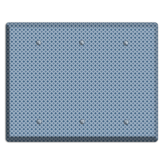 Multi Blue Checkered Foulard 3 Blank Wallplate