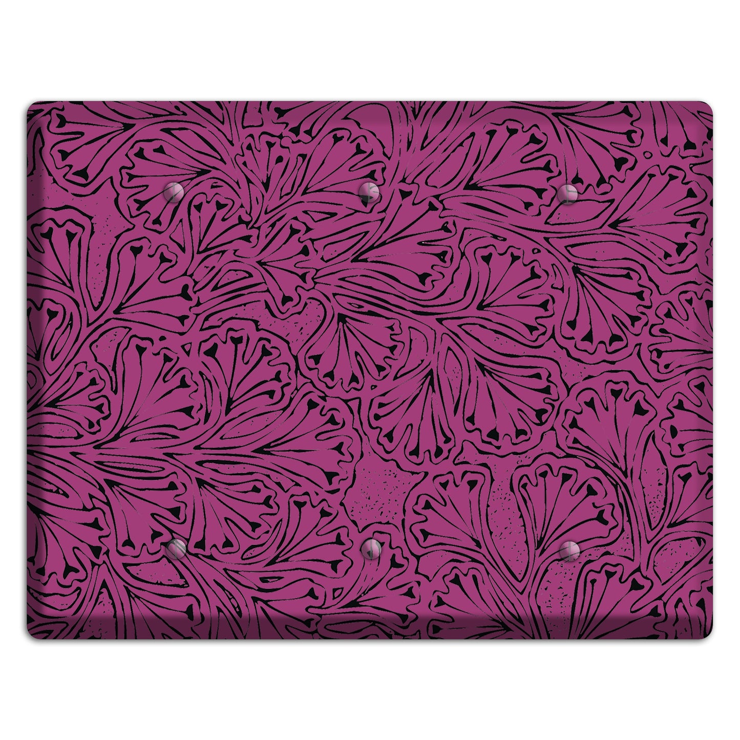 Deco Plum Interlocking Floral 3 Blank Wallplate