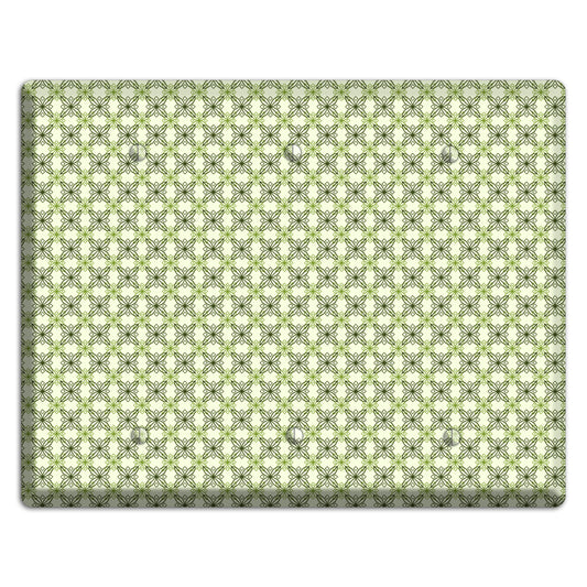 Multi Green Overlain Foulard 3 Blank Wallplate