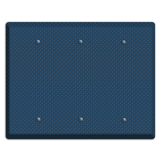 Blue Small Dots 3 Blank Wallplate