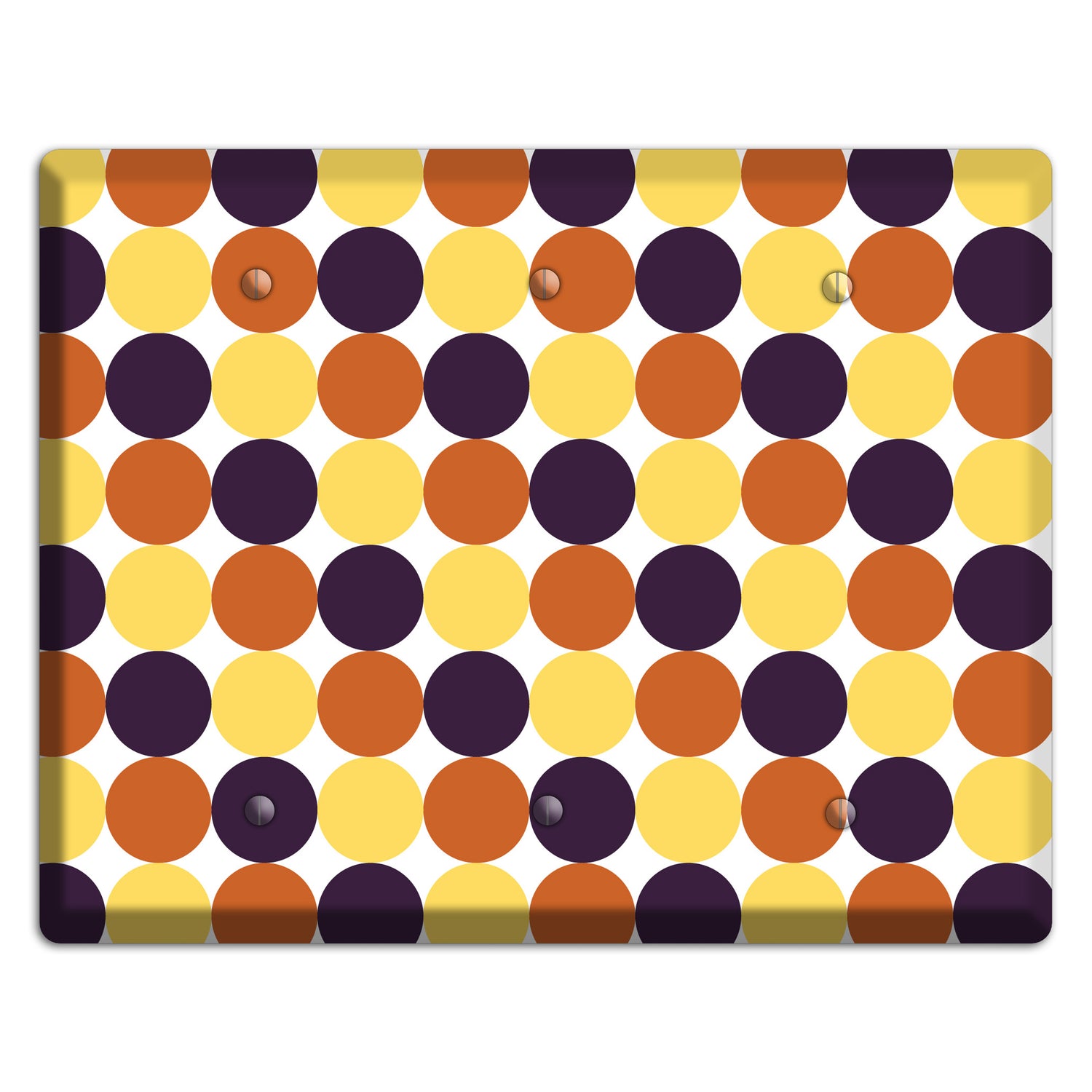 Yellow Umber Black Dots 3 Blank Wallplate