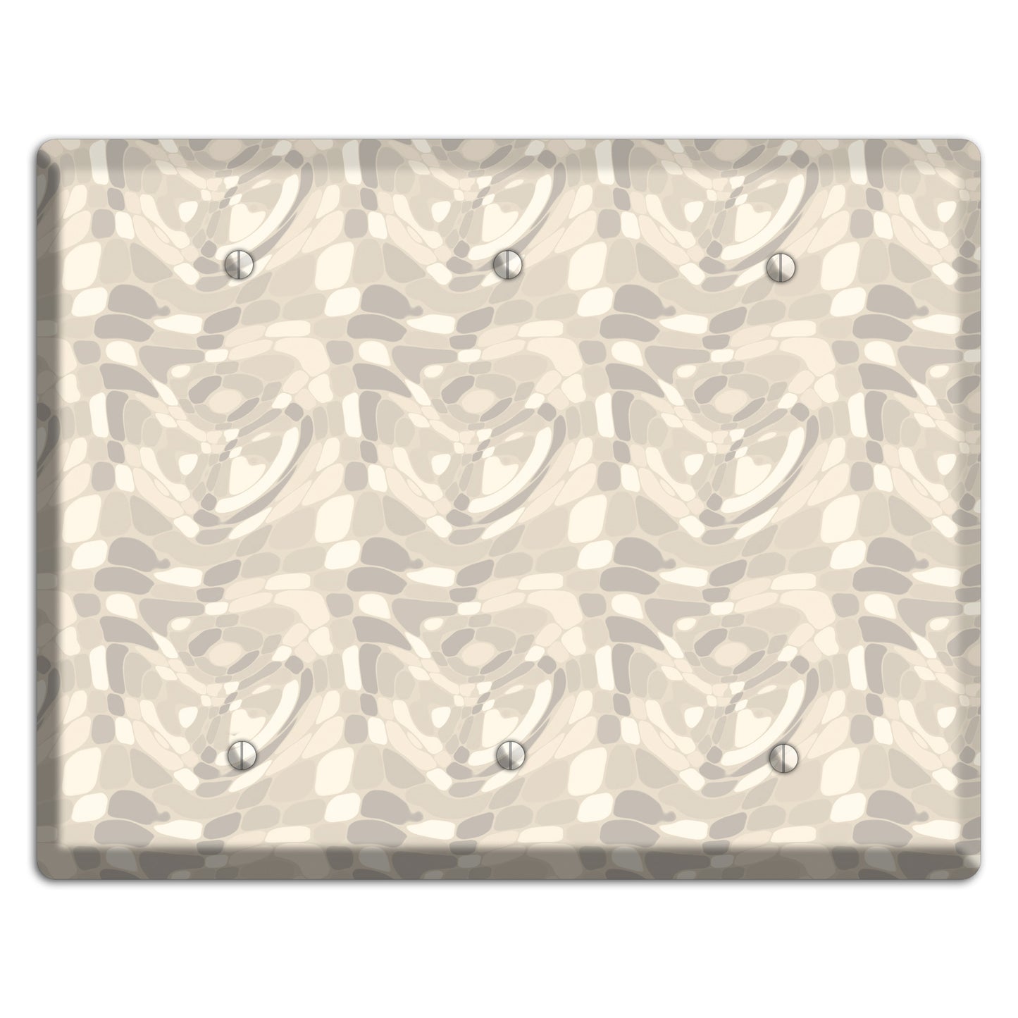 Beige Large Abstract 3 Blank Wallplate