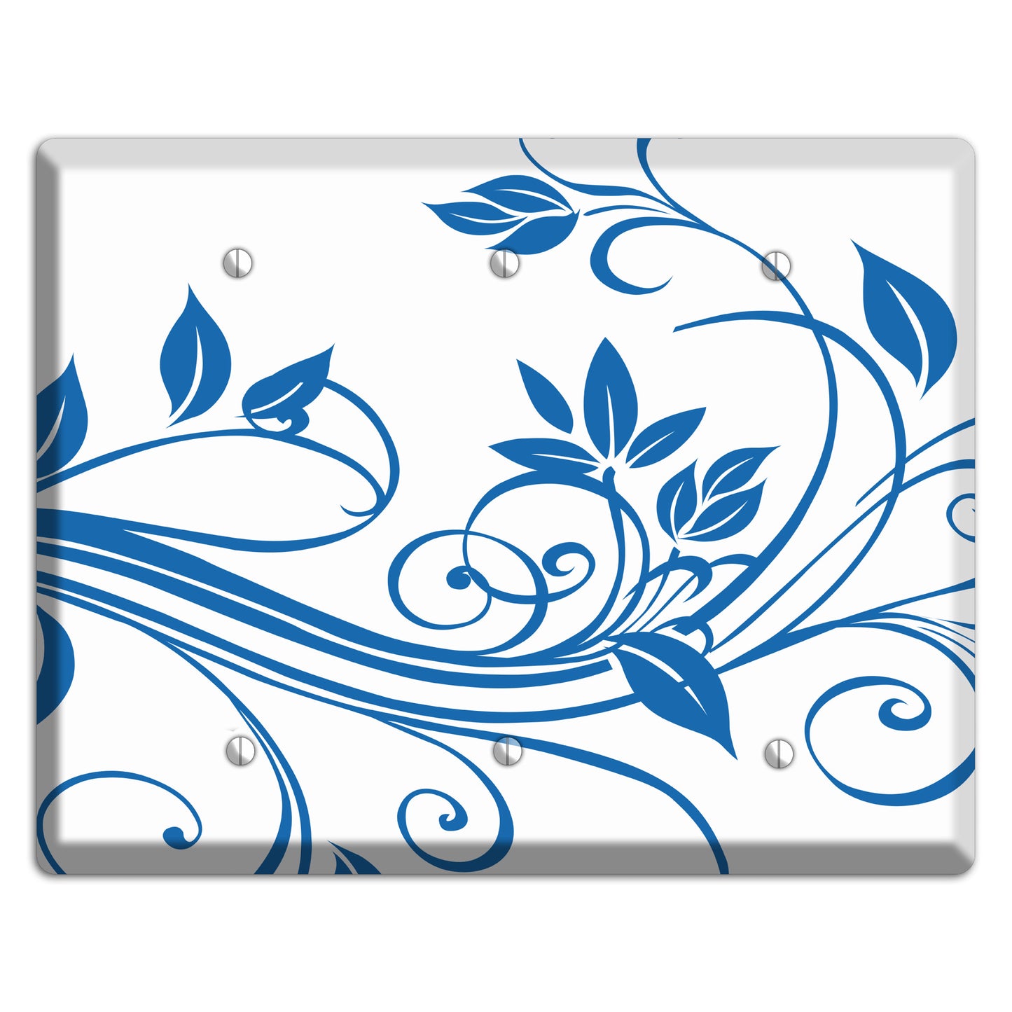 Black and White Sprig 3 Blank Wallplate