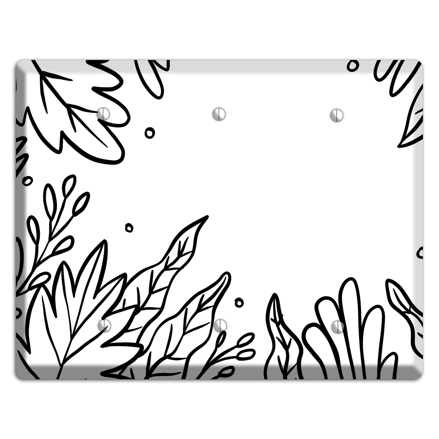 Hand-Drawn Floral 12 3 Blank Wallplate