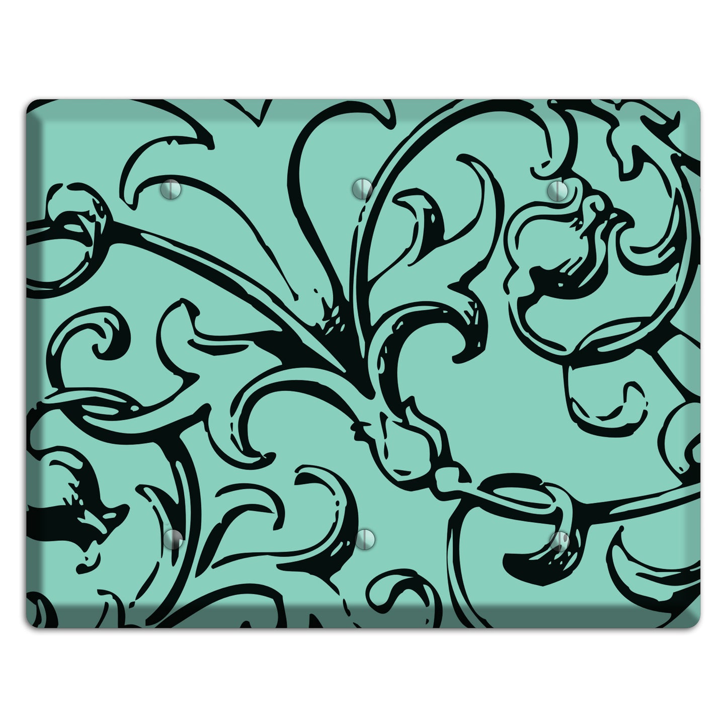 Victorian Aqua 3 Blank Wallplate