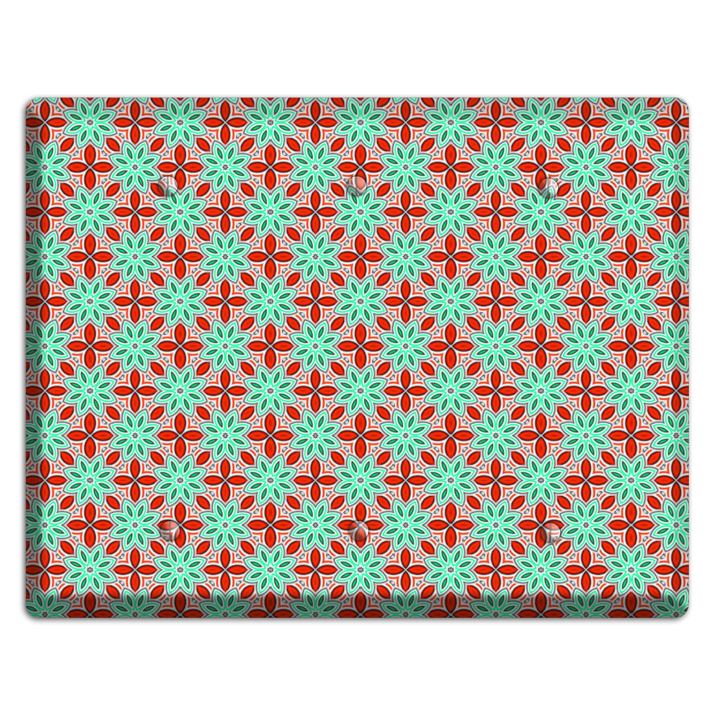 Green and Red Foulard 3 Blank Wallplate