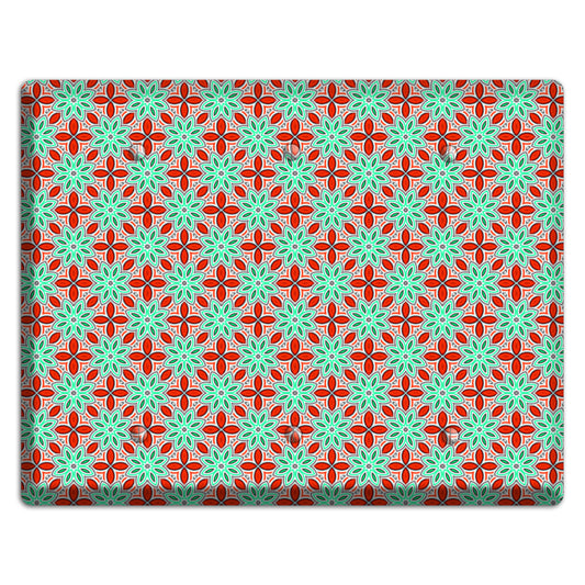 Green and Red Foulard 3 Blank Wallplate