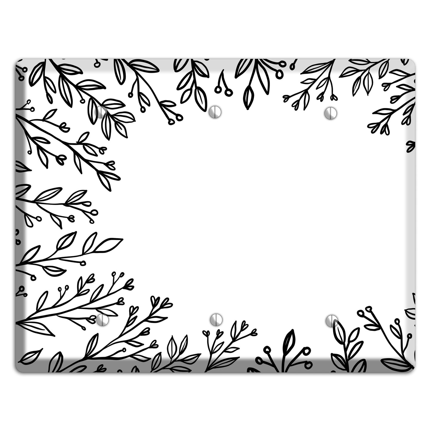 Hand-Drawn Floral 27 3 Blank Wallplate