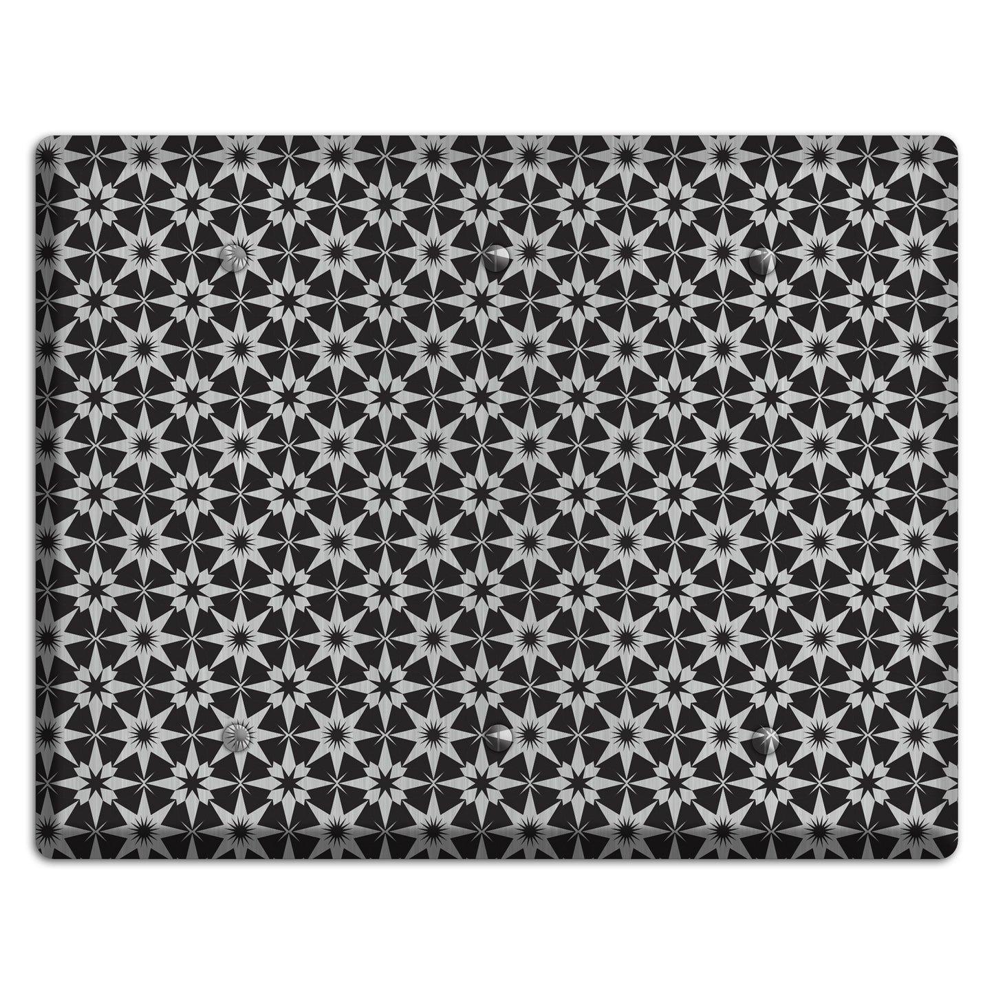 Black with Stainless Foulard 3 Blank Wallplate