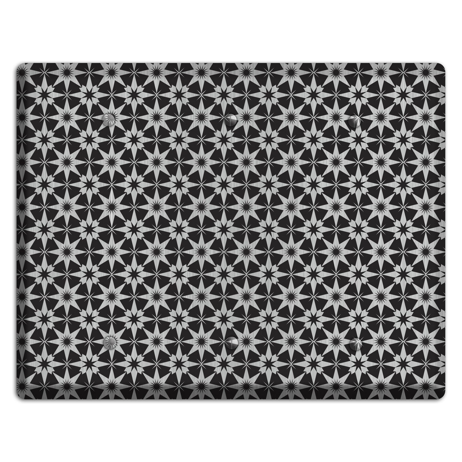 Black with Stainless Foulard 3 Blank Wallplate